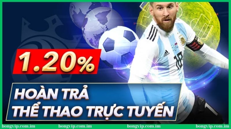 Khuyến mãi Bongvip - Top chương trình hấp dẫn hàng đầu 4 Khuyến mãi Hoàn trả thể thao 1.2% tại Bongvip